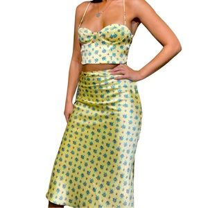 Yellow skirt and top xs